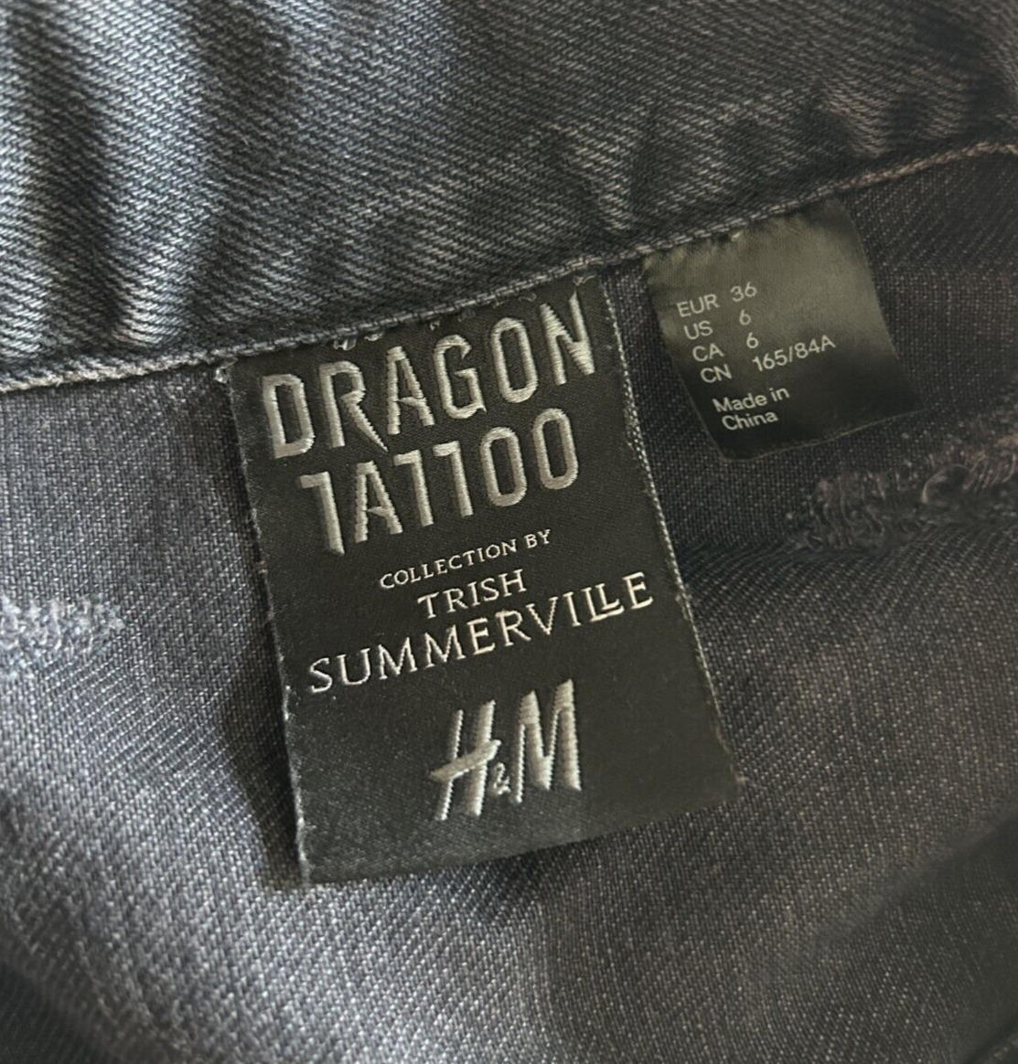 Trish Summerville for H&M Dragon Tattoo Denim Ves… - image 7