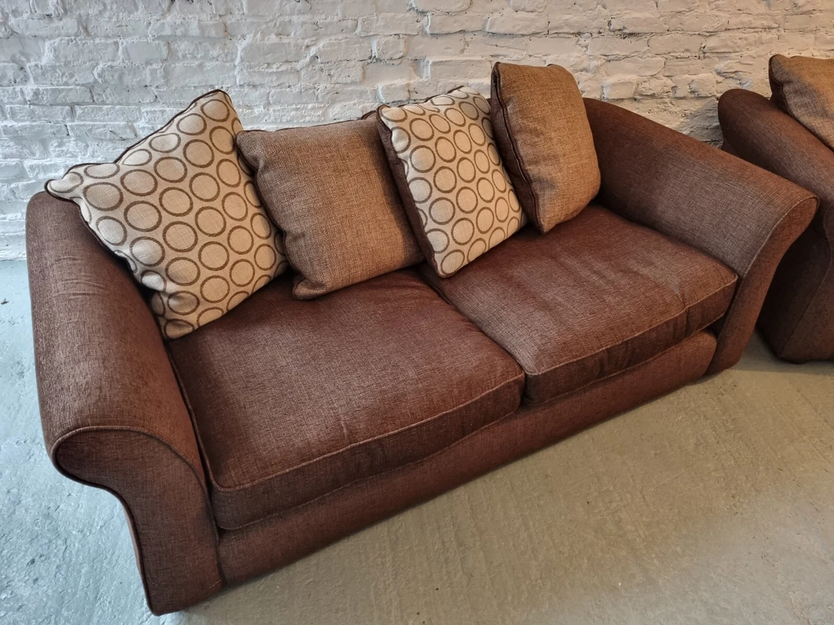 Designer Sofa X 2 Dfs Brown Fabric With