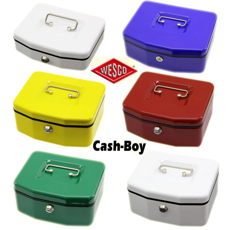 Wesco Geldkassette Geldkasse Geldbox Münzkassette 8 Münzfächer Stahlblech