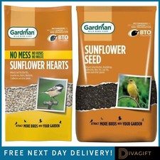 SUNFLOWER HEARTS SEEDS PREMIUM NO MESS WILD BIRD FOOD 1KG 2KG 4KG NEW GARDMAN