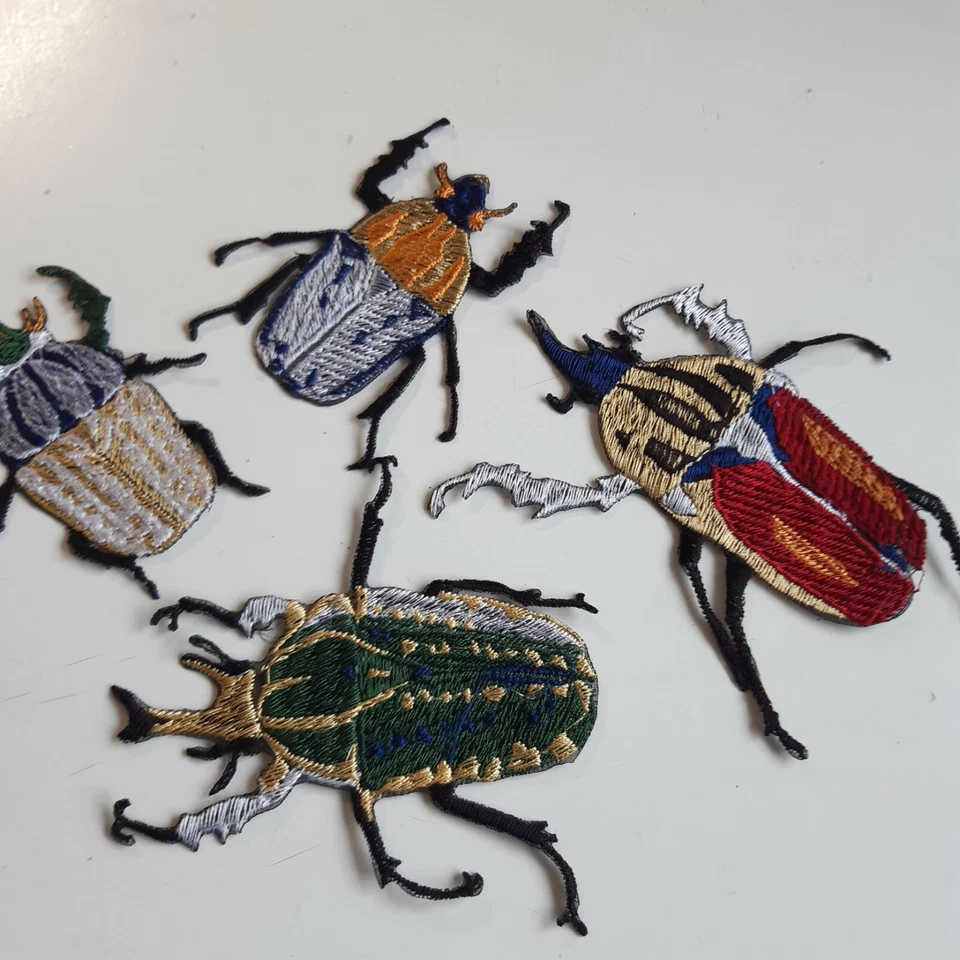 Bugs Giant Flower Beetle Insect Wildlife Handmade Embroidered Patches Set - Image 3 of 4
