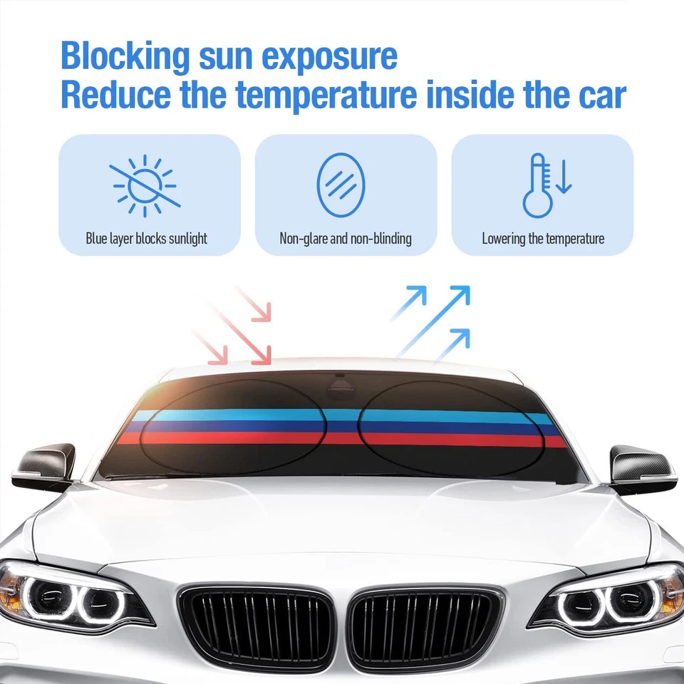 Parabrisas Para BMW X1 X3 X5 X6 X7 Coche SUV Parasol M Power Bloque UV Visera Cubierta Foto 4 de 4