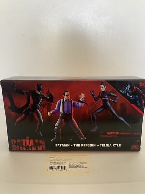 DC Comics The Batman 3-Pack 4'' Batman Selina Kyle The Penguin Action Figures 
