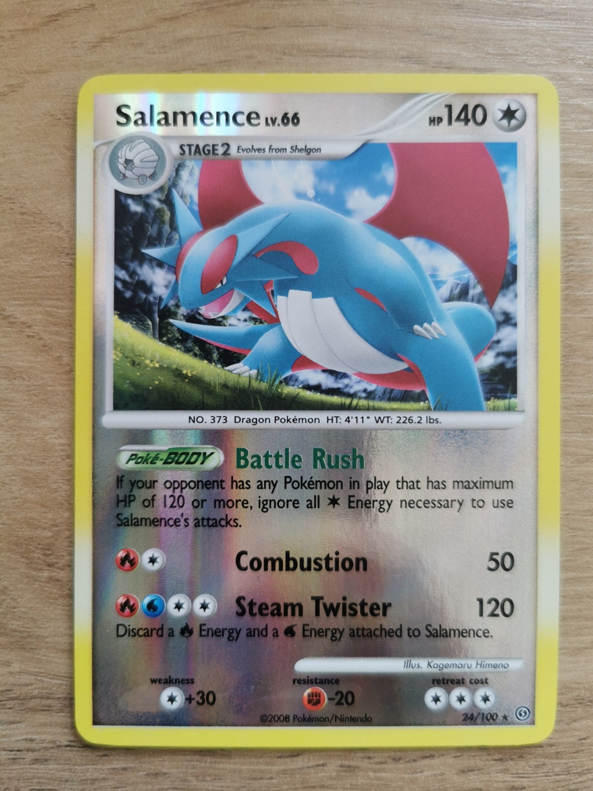 Pokémon TCG Salamence 24/100 Stormfront Reverse Holo NM Condition