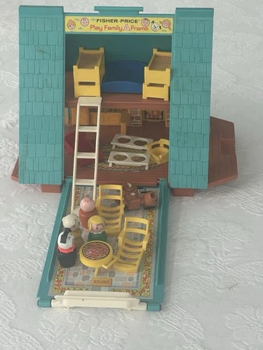 Vintage 1970 Fisher Price Family Play A Frame W/family, Furniture Xtra Dog