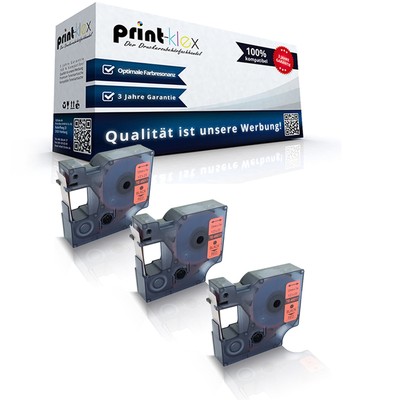 3x Printer Schriftbänder für Dymo 45017 Beschriftungsband 12mm- Easy Print Serie