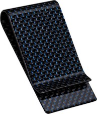 SERMAN-BRANDS Carbon Fiber Money Clip Wallet Credit Card Cash Holder Blue