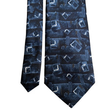 David Taylor Neck Tie Men's Blue Geometric Career Polyester