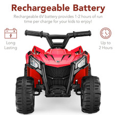 6V Kids Ride-On 4-Wheeler Quad ATV Car w/ 1.8mph Max Speed, Treaded Tires