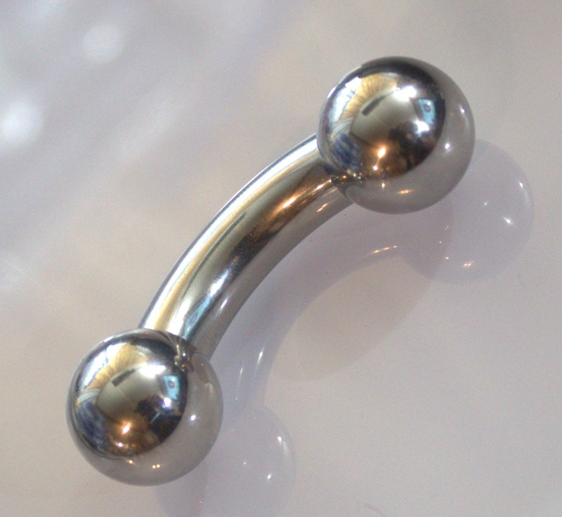 Prince Albert Bent Curved Barbell 00g 1 -1/16 inch Sexy Monster Dong 19mm Balls