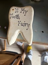 Handcrafted Wooden Tooth Fairy Box with 'To My Tooth Fairy' Inscription