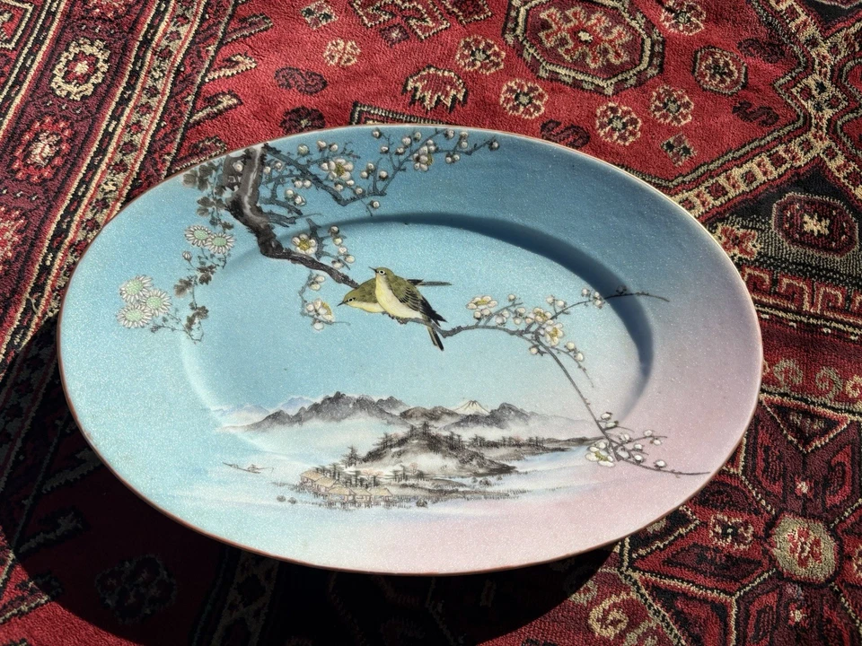TAKEUCHI CHUBEI SHARKSKIN PLATTER 1890 FINE MASTER JAPANESE PORCELAIN - Image 4 of 4