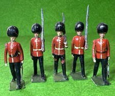 Vintage 1:32 Lead Hollow Cast Britain's  COLDSTREAM GUARD  5 Pieces
