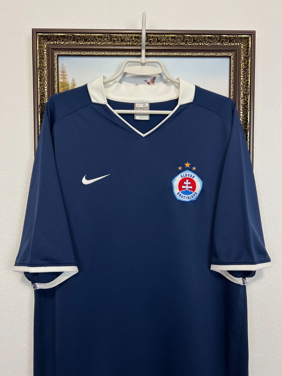 Vintage Nike Slovan Bratislava Football Blue Shirt Soccer Jersey