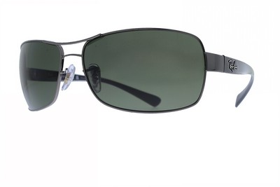 RAY-BAN Gunmetal / Dark Green Polarized RB3379 004/58  64