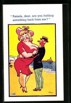Künstler-AK sign. Trow: Pamela, dear, are you holding something back from me? 