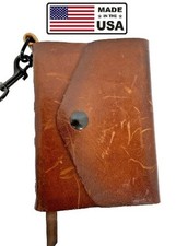 Unused David Morgan 5.5” X 4” Lined Leather Journal With Snap 54 Pg. Made In USA