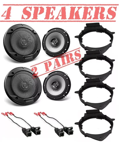 KENWOOD 300W 4 SPEAKERS FOR 2007-13 CHEVY SILVERADO GMC SIERRA INCL. ADAPTERS