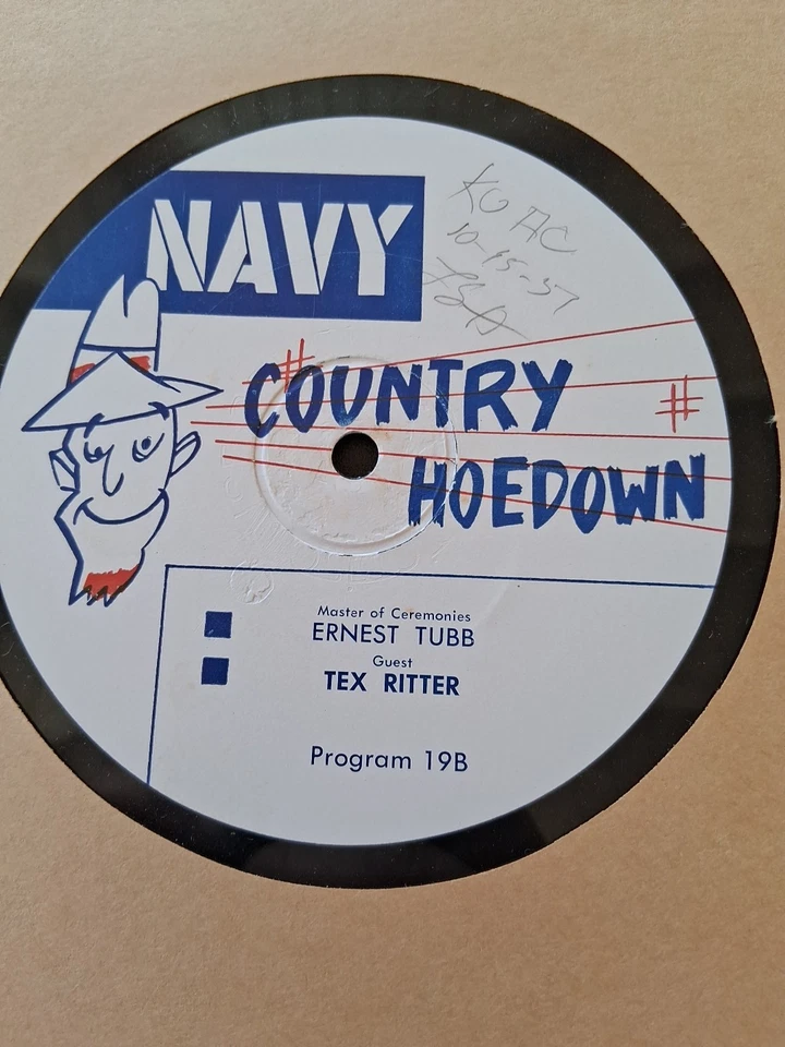 Vintage 16" Transcription Vinyl TEX WILLIAMS & TEX RITTER Super Rare NAVY... - Image 4 of 4