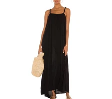 NWT Tularosa Poesie Black Maxi Gauzy Dress L
