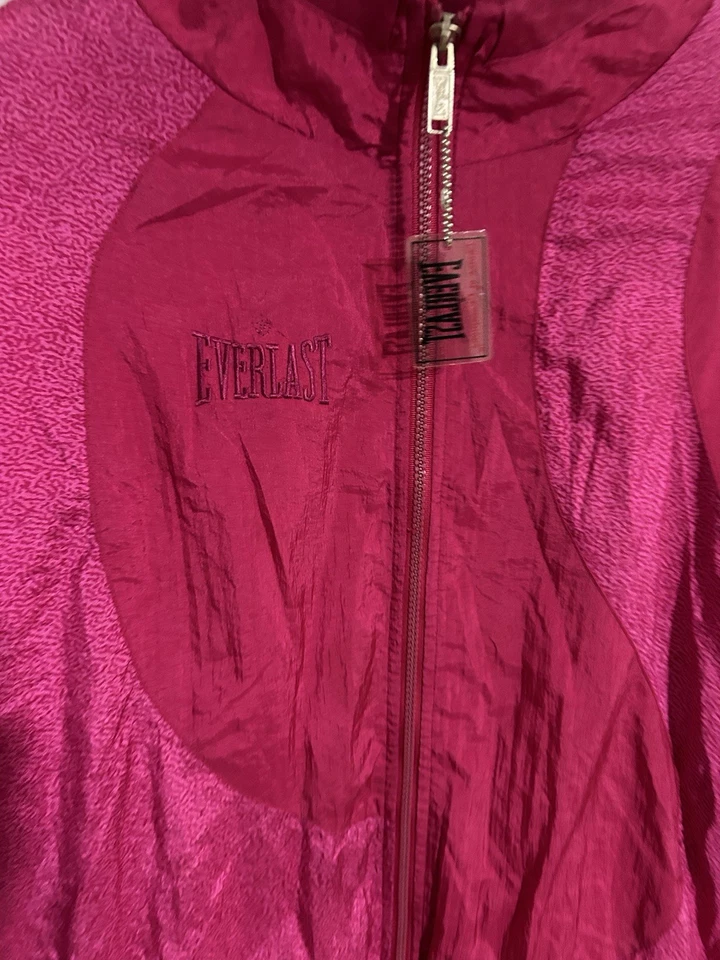 Chaqueta cortavientos bomber rosa Everlast vintage talla pequeña con cremallera Y2K Foto 3 de 4