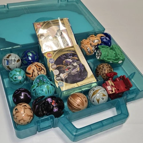 (15) Vintage Bakugan Battle Brawlers - 15 Brawlers, 2 Cards & 1 Case - Used