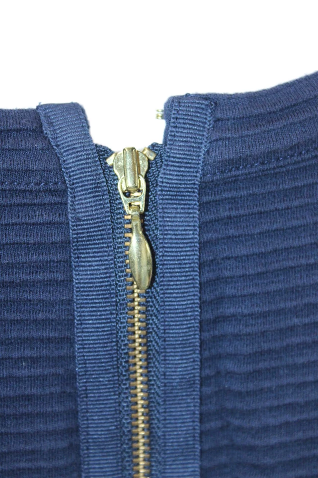 Vestido Vineyard Vines para mujer de algodón con cuello redondo manga larga forrado con cremallera azul marino talla XS Foto 4 de 4