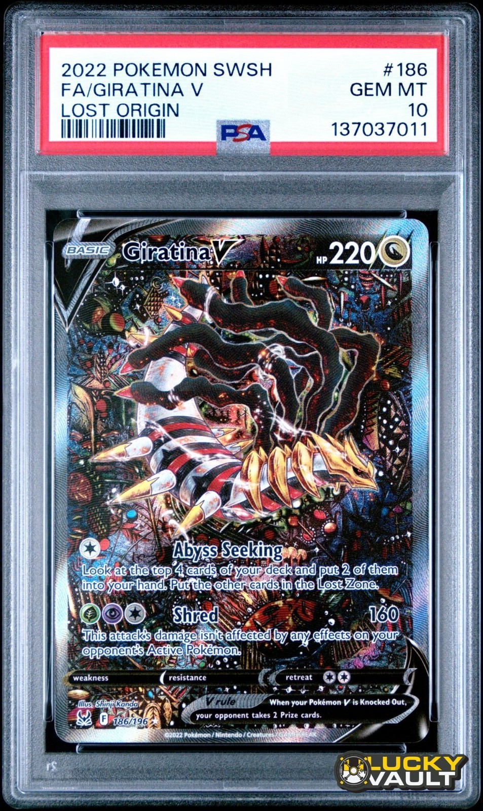 2022 Pokemon POKEMON SWORD & SHIELD LOST ORIGIN #186 Fa/Giratina V front