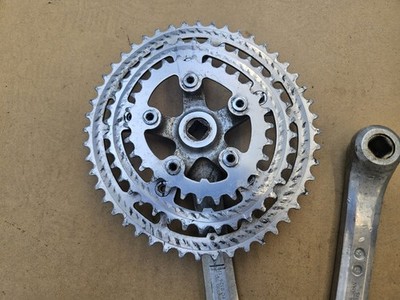 Vintage Shimano FC-B124 BioPace Triple Crankset 175mm 48/38/28