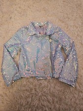 NEW Disney Frozen II Elsa Iridescent Sequin Jacket Size Girls 7-8 Medium