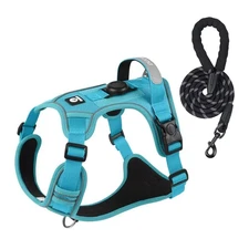 Waterproof Dog Harness Breathable Explosion Proof Soft Padded Vest Blue Medium