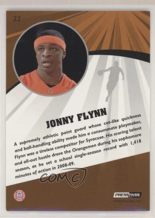 2009 Press Pass Fusion Gold /50 Jonny Flynn #22 Rookie RC - Image 2 of 2