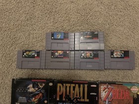 Huge Super Nintendo (17) Video Game Lot Zelda, NBA Jam, Star Wars - Tested!