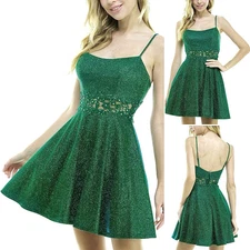 City Studios Junior Mini Party Dress Embellished Waist Glittered Fit & Flare