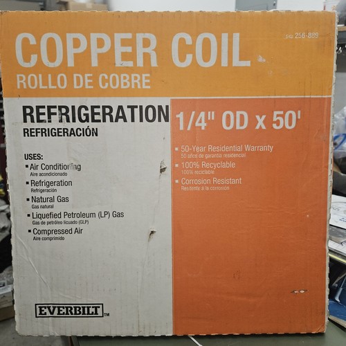New 1/4" OD x 50 Ft Soft Copper Refrigeration Coil Tubing HVAC ACR