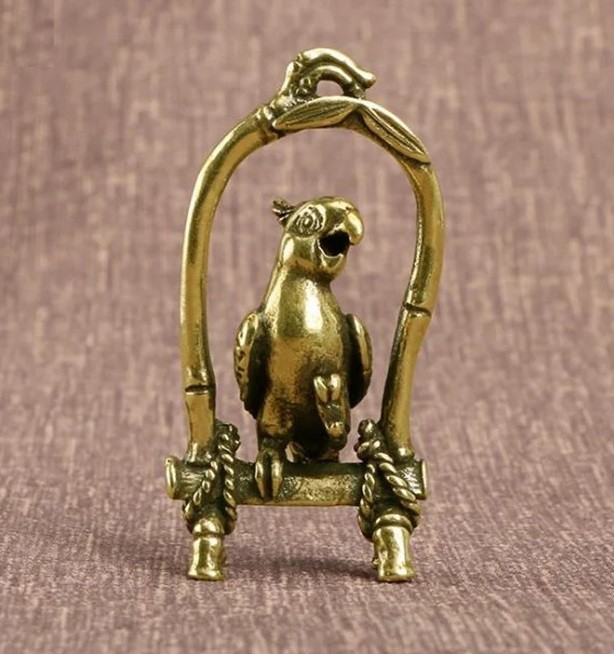 Parrot Bird Animal Statue Small Sculpture Tabletop Figurine Home Decor Gifts