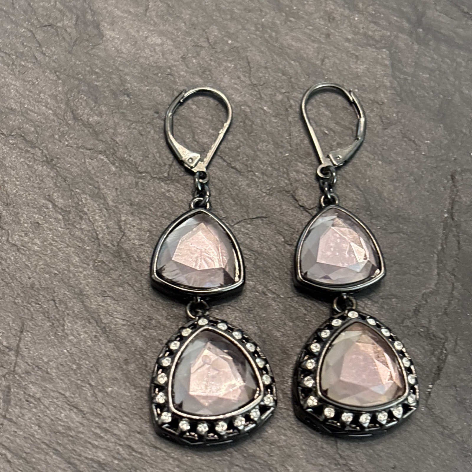 Givenchy Vintage Dangle Rhinestone Silvertone Sta… - image 5