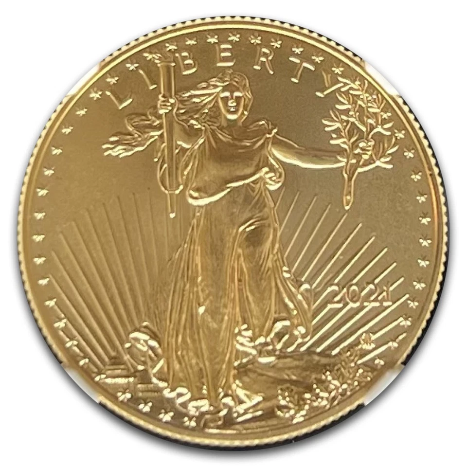 2021 1/2 oz American Gold Eagle (Type 2) MS-70 NGC (ER, Moy) - Image 2 of 3