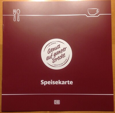 DB Deutsche Bahn 1.Klasse Bordbistro Speisekarte Mitropadesign gültig Feb. 2019