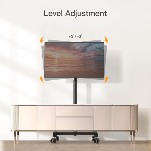 Mobile Tv Cart Rolling Tv Stand For 1350 Inch Tvs With 30 Tilt Universal Tv Cart - Picture 5 of 7