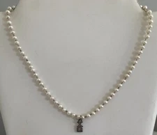 Ann Peden Chi Omega Greek Sorority Freshwater Pearl Pendant Necklace