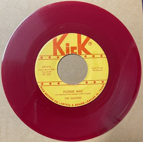 The Saucers 1959 DOO WOP 45 Flossie Mae / Hi-Oom RED WAX REPRO KICK Mint-