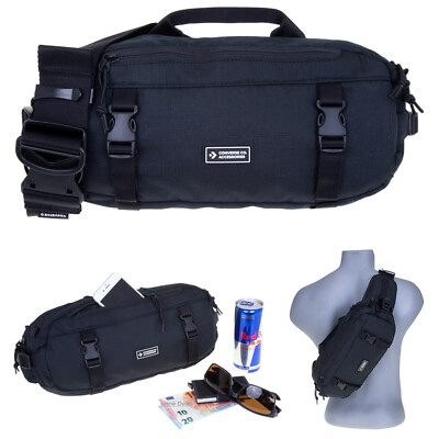 Converse Tasche Herren gross Crossbag Hüfttasche Paintball Outdoor Bag Schwarz