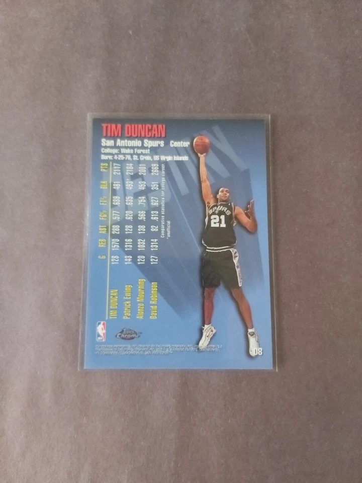 97-98 Topps Chrome Tim Duncan Rookie Rc Destiny Insert #d8 Spurs - Image 2 of 2