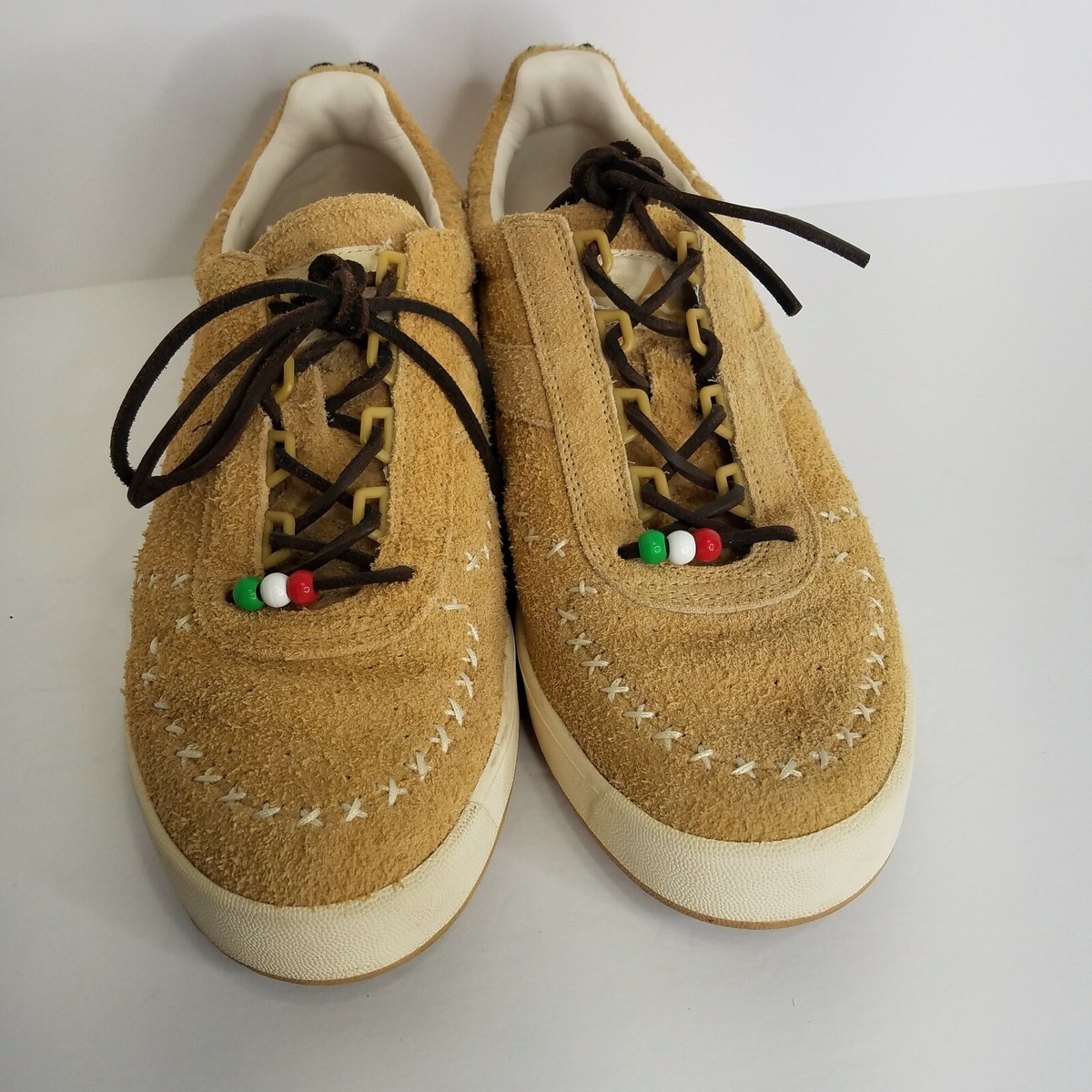 Diadora B.Elite X Pic X Social Status Lace Up Men Sz 12.5 Sneakers Shoes New Diadora B Elite Italia Sport | White/Gold | 176277-WGL main image 4