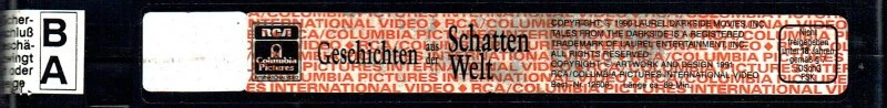 (FSK 18) VHS Videokassette -  Geschichten aus der Schattenwelt - ungekürzt - Bild 3 von 3