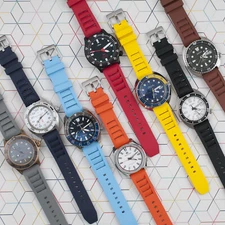 FKM Rubber Vented Quick Release Watch Strap Band Dive Replacement Seiko Silicone