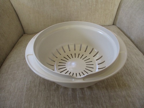 Vtg Tupperware Microwave Casserole & Steamer 1740-3 1724-3 Bowl 1726-3 Lids - Picture 9 of 17