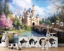 Fotomurale cameretta bambini bambina castello bambini TESSUTO NON TESSUTO CARTA DA PARATI XXL + COLLA 288