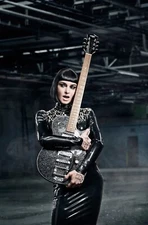 Sinead O'Connor Posing With Guitar 8x10 Picture Celebrity Print